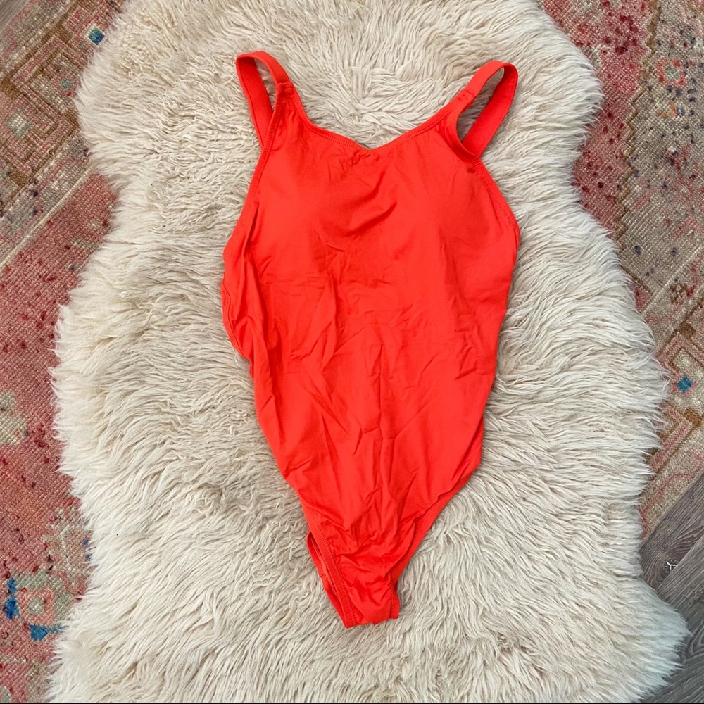 Andie Swim Bright Red One-piece, Montauk Flat